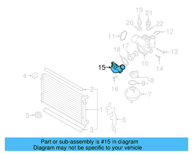 Thermostat Housing 022-121-121-E - View 13