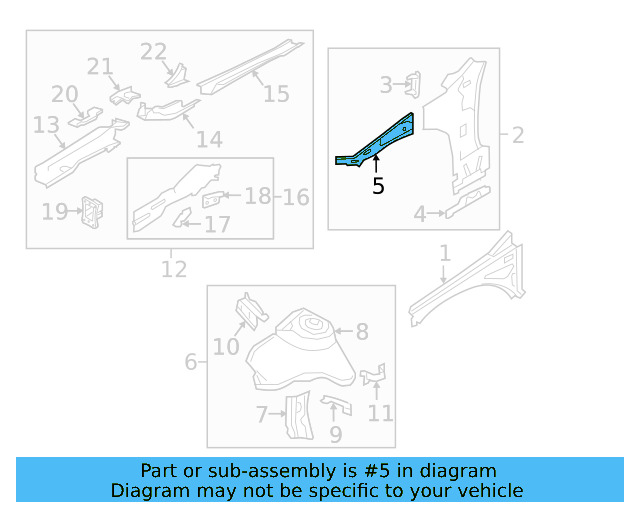 Upper Inner Rail 5G0-809-147-A - View 4
