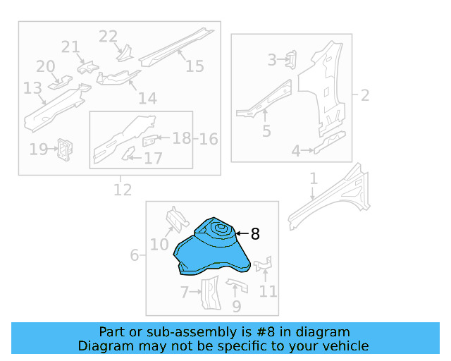 Strut Support 5Q0-809-121-B - View 12