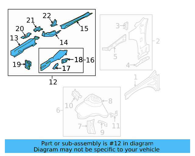 Side Member Assembly 5Q0-803-092-P - View 6