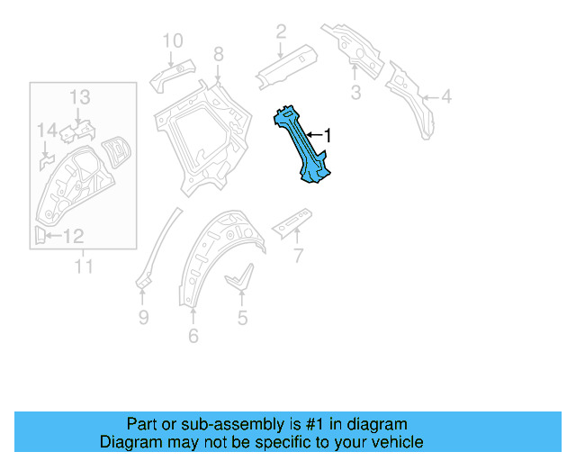 Pillar Reinforced 5G9-809-264 - View 3