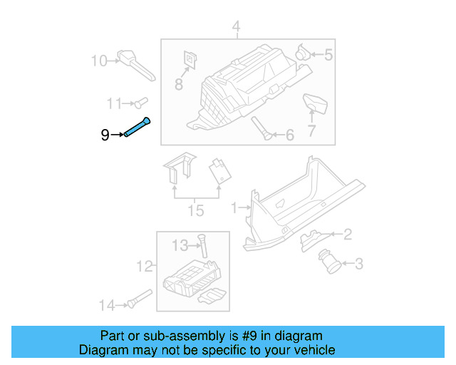 Glove Box Door Hinge Pin 3C0-857-169 - View 5