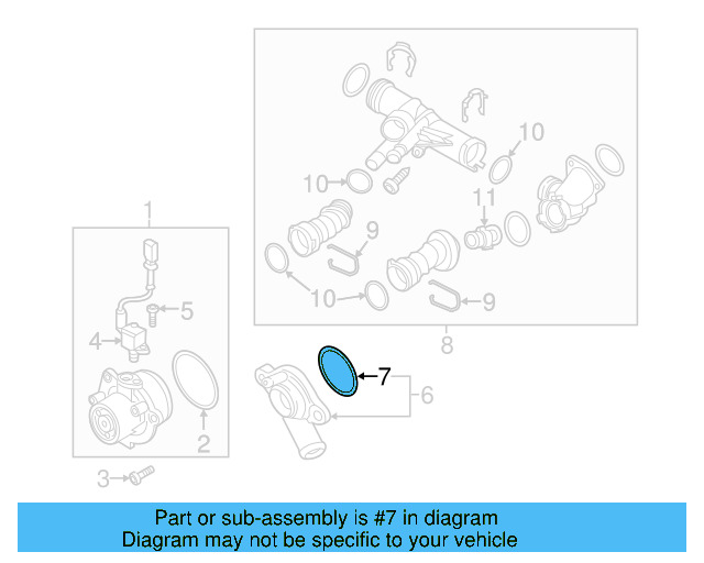Engine Coolant Outlet Gasket 04L-121-688 - View 4