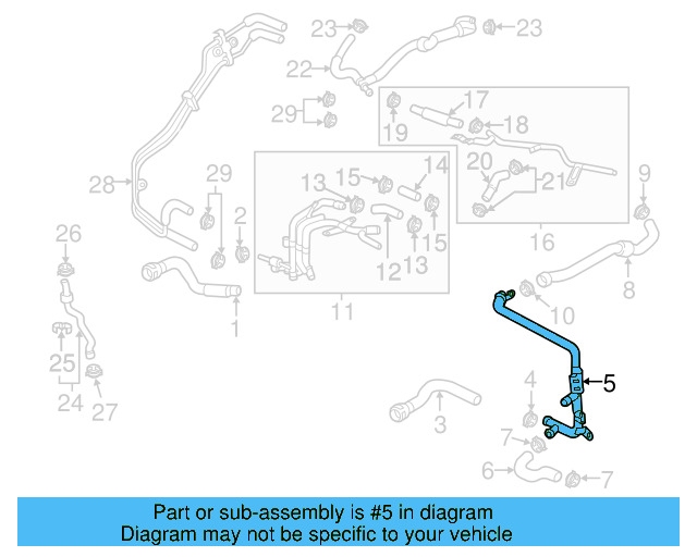 Lower Hose 5Q0-122-051-BL - View 5