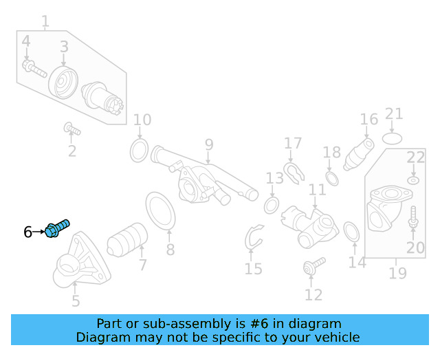 Thermostat Cover Bolt N-106-112-01 - View 22