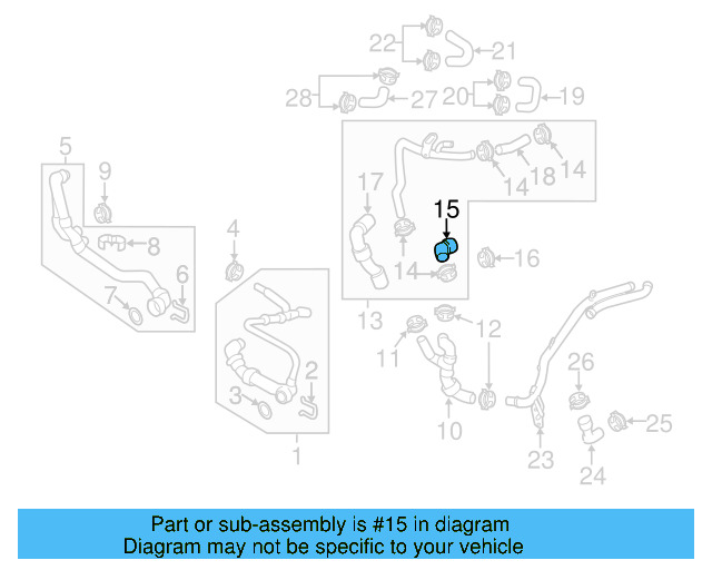Lower Hose 04L-121-058-B - View 2