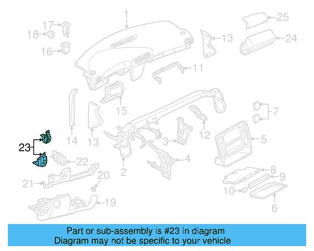 Knee Bolster Mount Bracket 3B1-880-603 - View 3