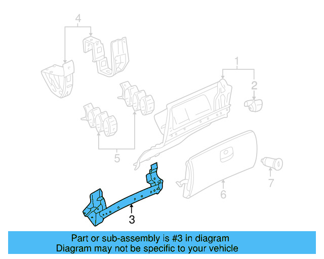 Glove Box Frame 3B1-880-812-01C - View 5