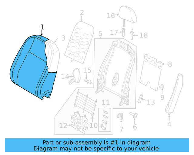 Seat Back Cover 5GM-881-805-AQ-EVT - View 6