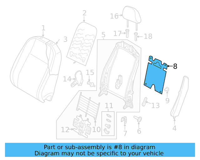 Seat Back Panel 5GM-881-989 - View 8