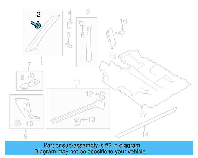 Windshield Pillar Trim Clip 3D0-867-333 - View 3