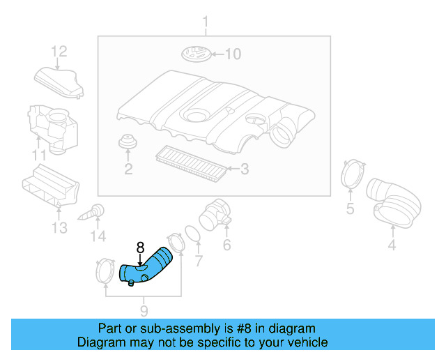 Intake Duct 1K0-129-618-AD - View 13