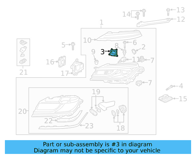 Headlamp Assembly Cap 3G8-941-608 - View 2