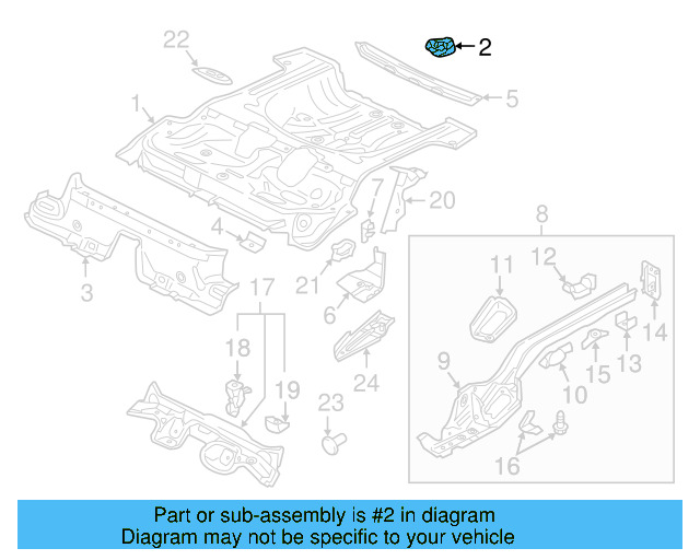 Rear Floor Pan Retainer 5Q0-803-274-B - View 18