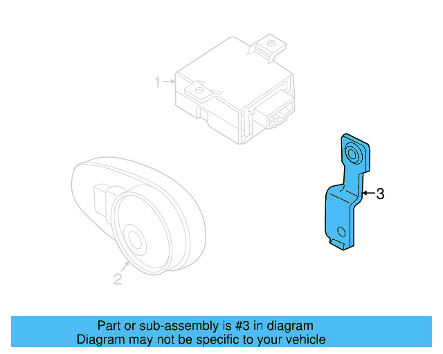 Alarm Horn Bracket 3D0-951-169 - View 3
