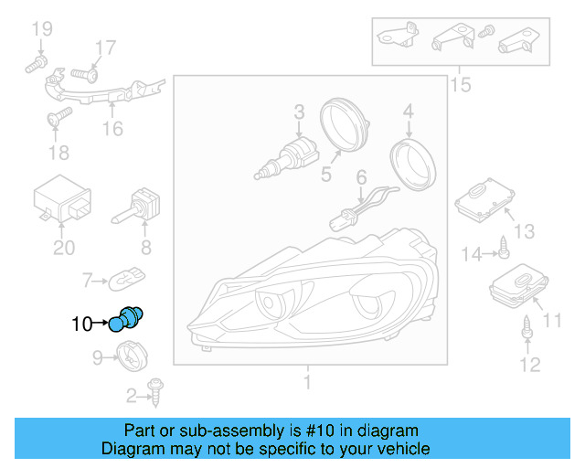 Headlight Bulb Cap 2E0-941-607 - View 45