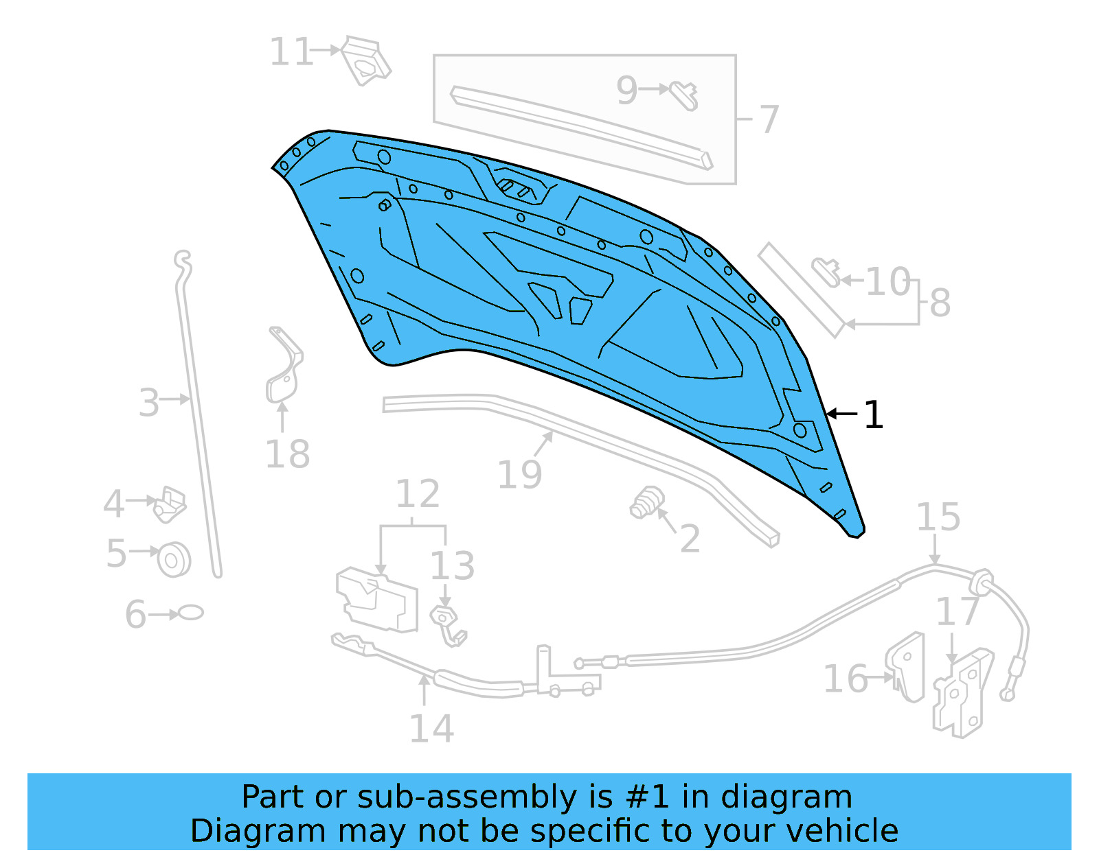Hood 2GJ-823-031-E - View 2