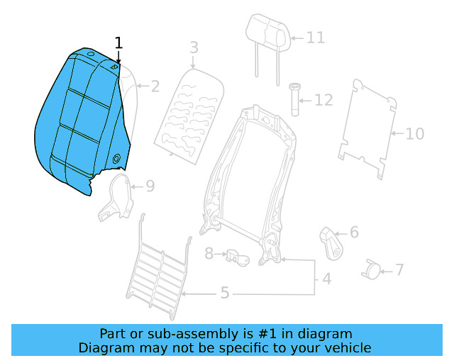 Seat Back Cover 2GJ-881-805-H-CFY