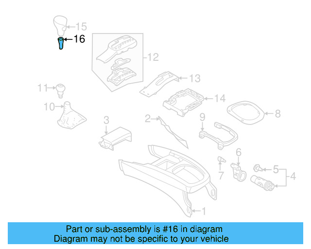 Shift Knob Sleeve 3B0-713-169-2ZZ - View 9