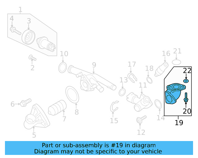 Engine Coolant Outlet Flange 03H-121-133 - View 4