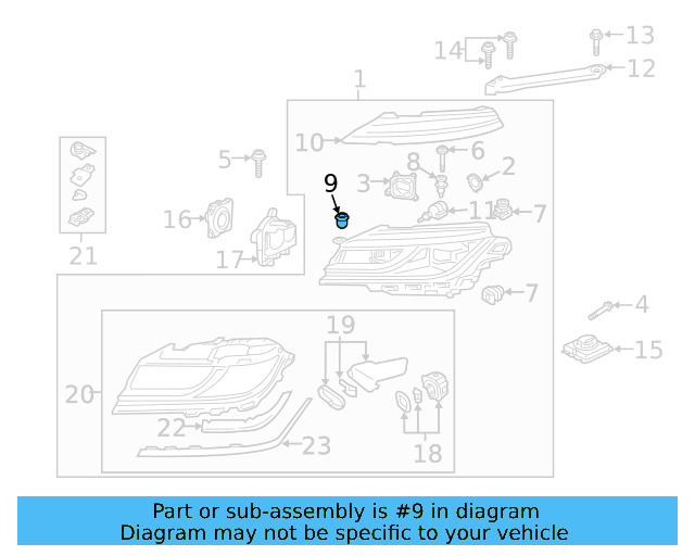 Headlamp Assembly Spacer 5J0-941-141-B - View 3