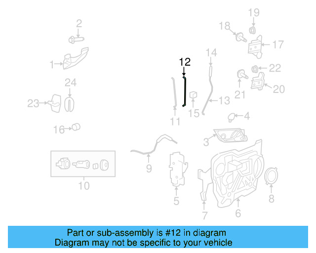 Lock Rod 7B0-837-183 - View 2
