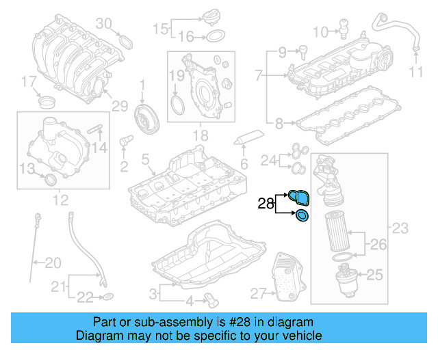 Engine Oil Cooler Gasket 07K-117-070 - View 6