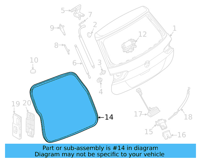 Lift Gate Weather 5NA-827-705-A-9B9 - View 6