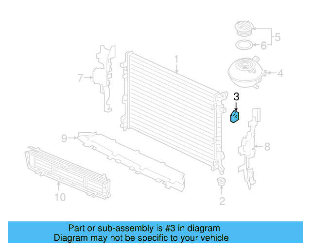 Radiator Upper Mount 1Z0-121-367-B - View 9
