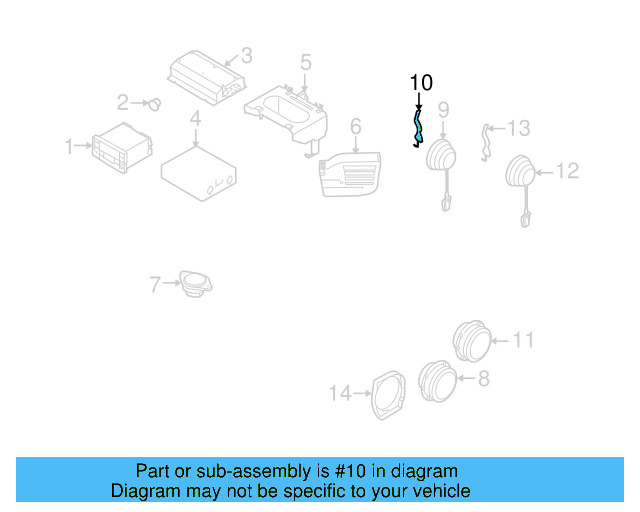 Front Dr Speaker Retainer Spring 7L6-837-275 - View 3