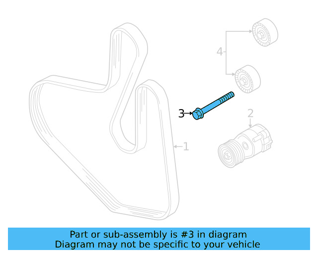 Belt Tensioner Mount Bolt N-910-329-02 - View 2