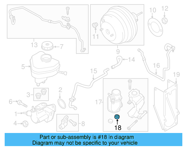 Power Brake Booster Vacuum Pump Insulator 8E0-614-177-A - View 10