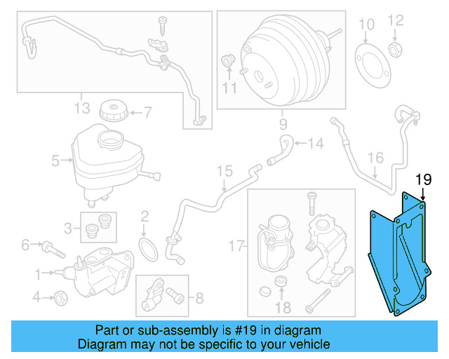 Power Brake Booster Vacuum Pump Bracket 7P0-614-143-C - View 3