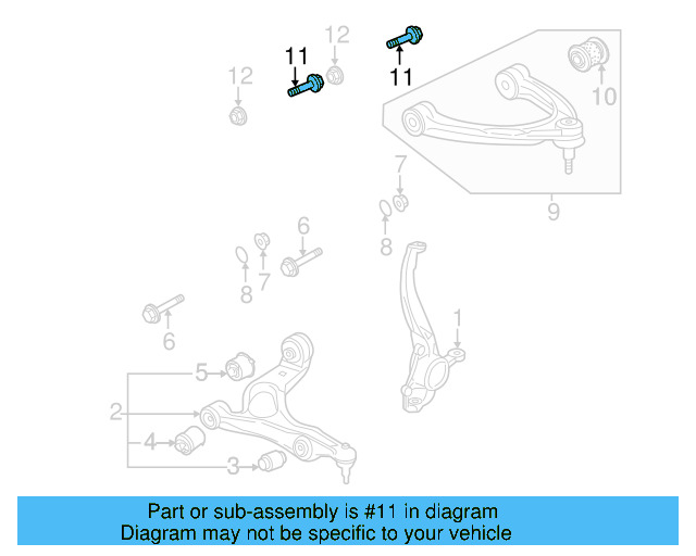 Upper Control Arm Mount Bolt N-105-607-02 - View 51
