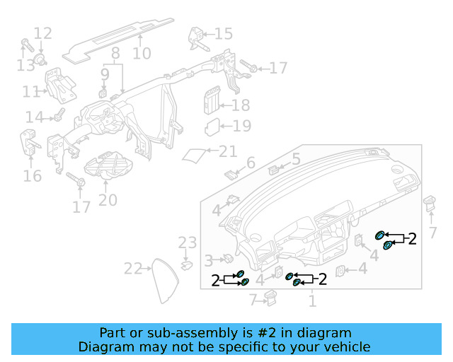 Upper Column Cover Clip 561-867-190 - View 18