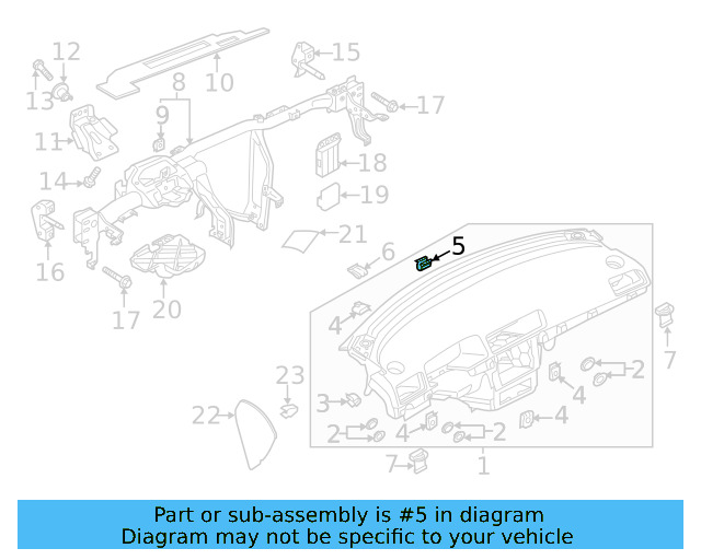 Upper Column Cover Clip 561-867-190 - View 17
