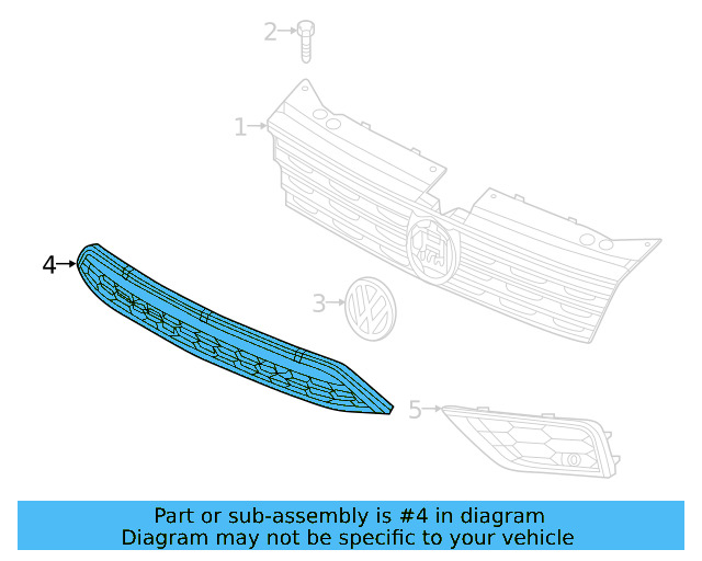 Lower Grille 5NN-853-677-E-9B9 - View 4
