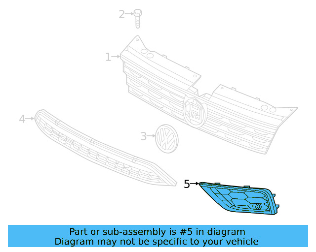 Outer Grille 5NN-853-666-9B9 - View 2
