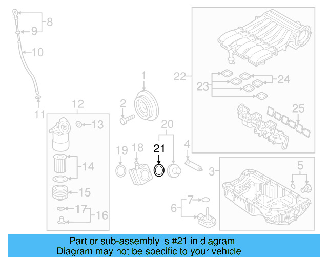 Engine Oil Cooler Gasket 038-117-070 - View 50