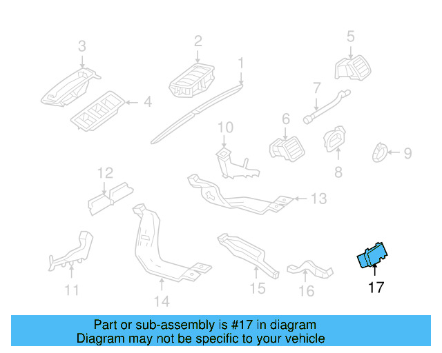 Air Outlet 1K0-819-203-A-9B9