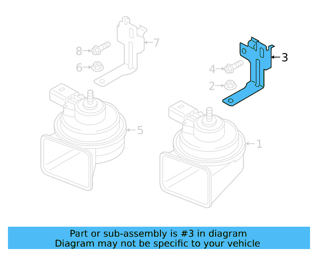 High Note Horn Mount Bracket 3G0-951-182 - View 3
