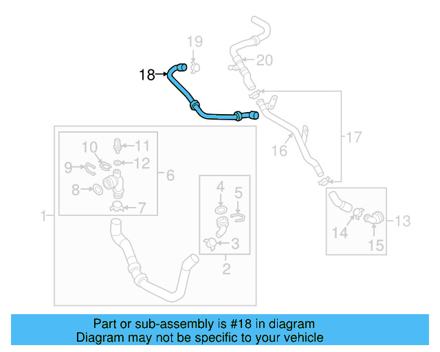 Water Hose 06K-121-059-K - View 9