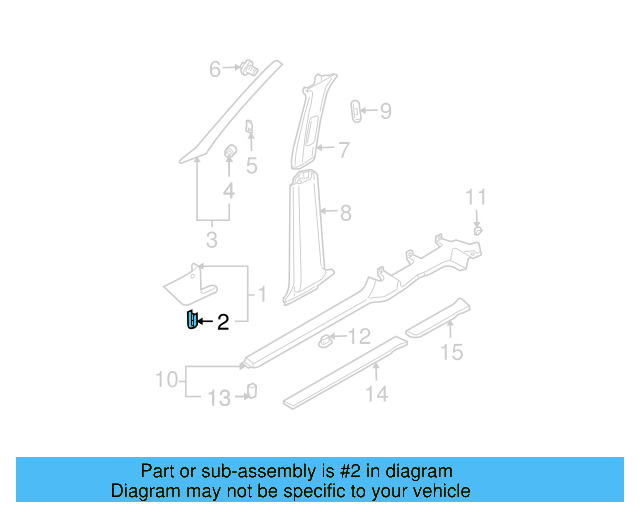 Cowl Trim Clip 1J0-867-276-B - View 6