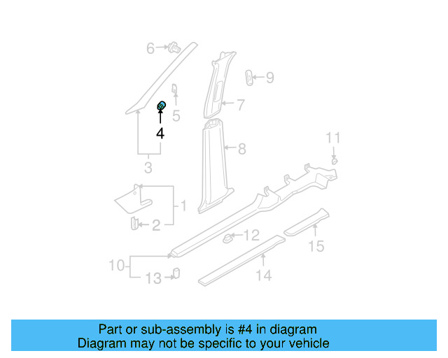 Windshield Pillar Trim Clip 1J0-867-333-A - View 13