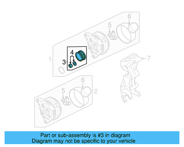 Alternator Pulley 07C-903-119-C - View 6