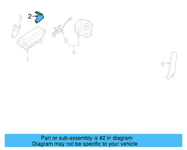 Passenger Air Bag Bracket 5C1-880-571-A - View 3