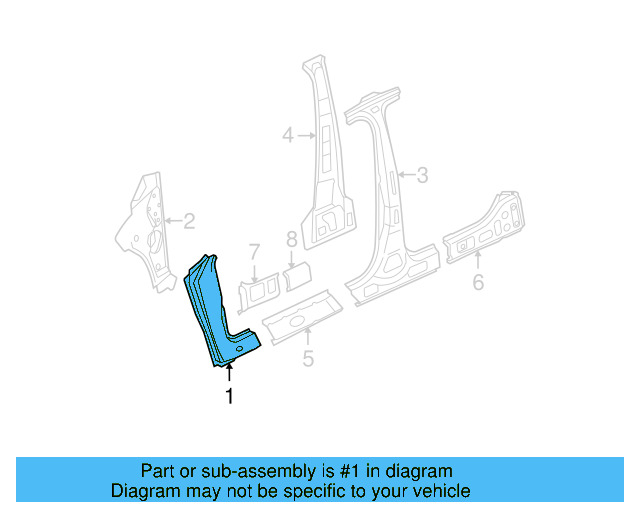 Pillar Reinforced 3C0-809-203-C - View 3