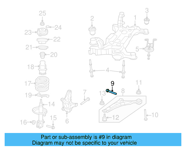 Lower Control Arm Upper Bolt WHT-004-526 - View 2