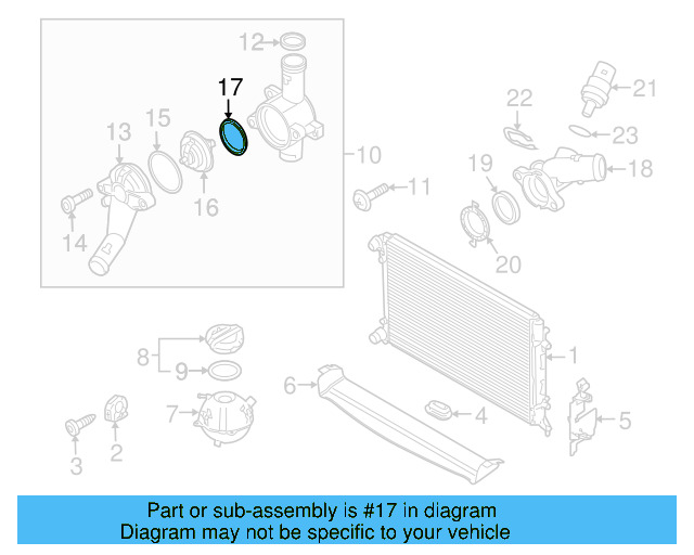 Engine Coolant Thermostat Gasket 07K-121-119-A - View 4