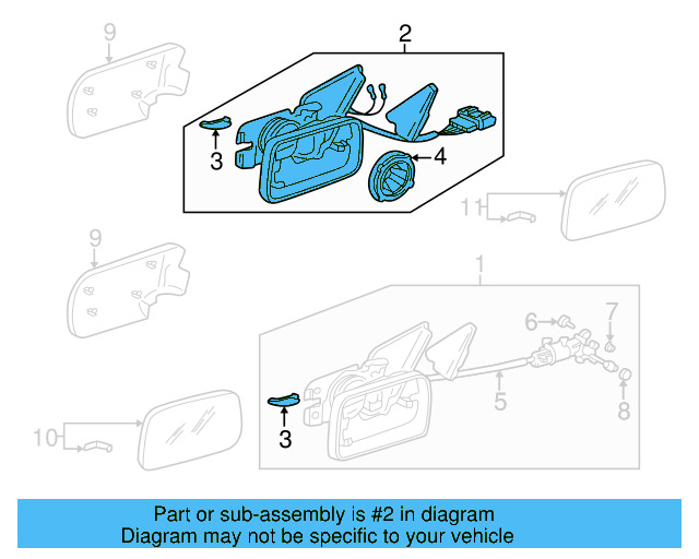 Mirror Assembly 1E1-857-507-E-01C - View 2